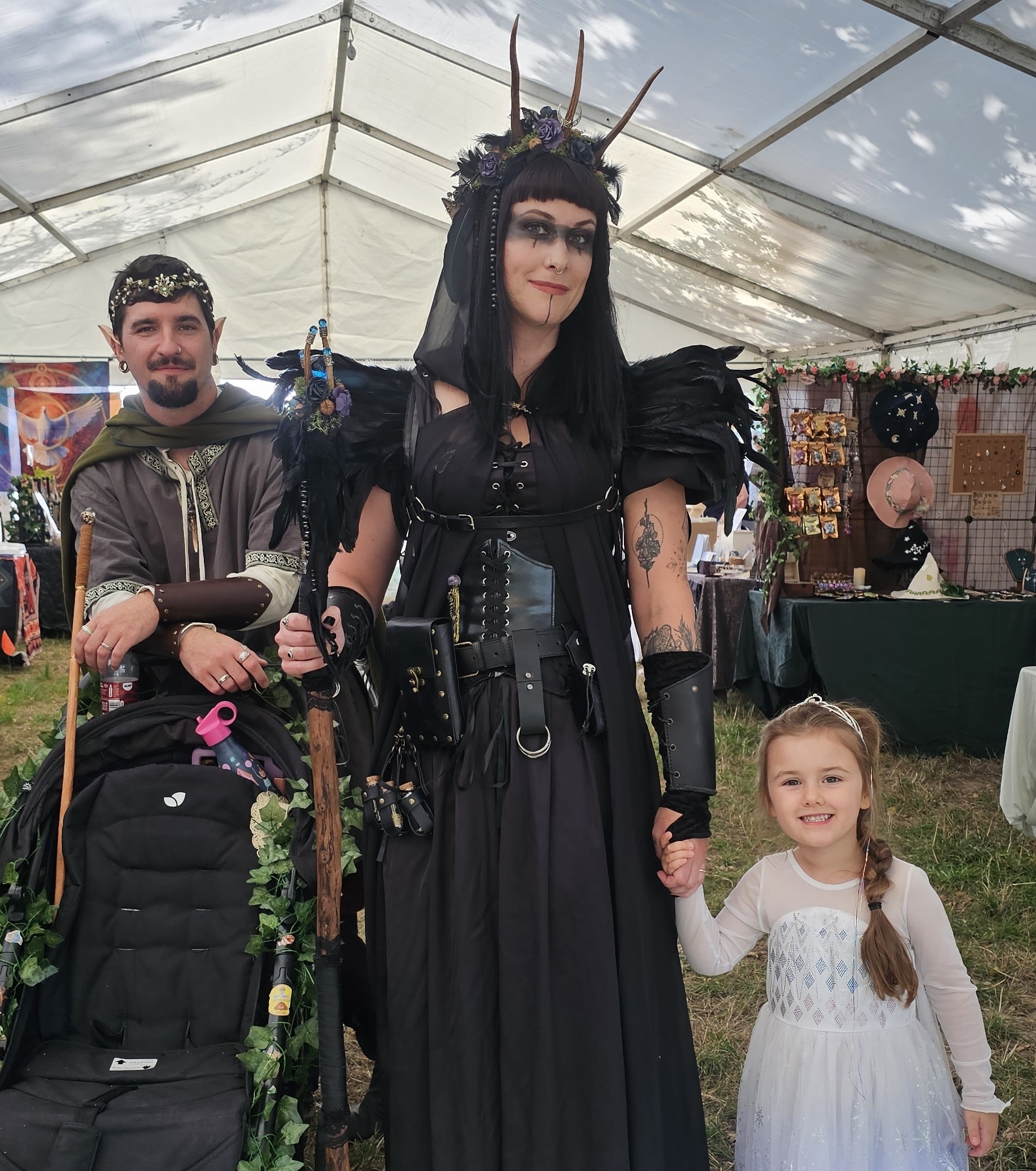 Families enjoying cosplay at King's Grove